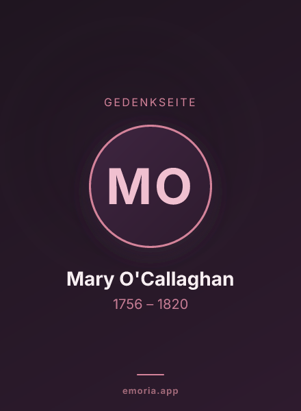 Gedenkportrait von Mary O'Callaghan