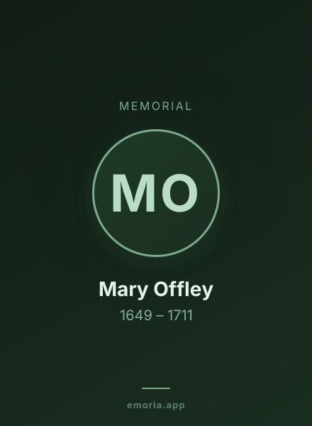 Memorial portrait of Mary Offley
