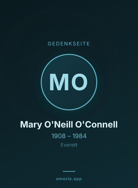 Gedenkportrait von Mary O'Neill O'Connell