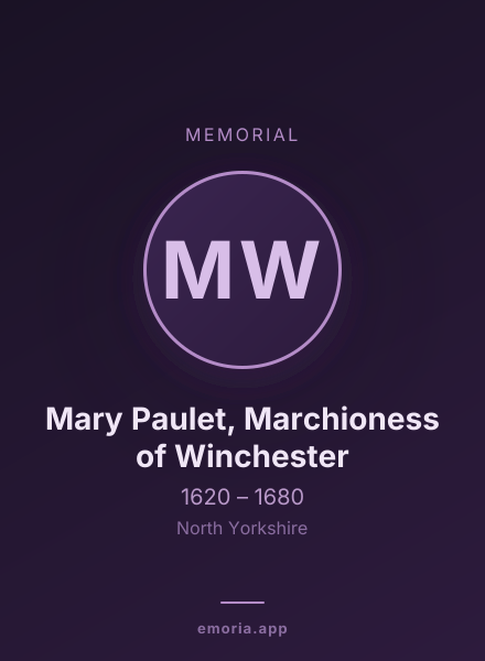Memorial portrait of Mary Paulet, Marchioness of Winchester