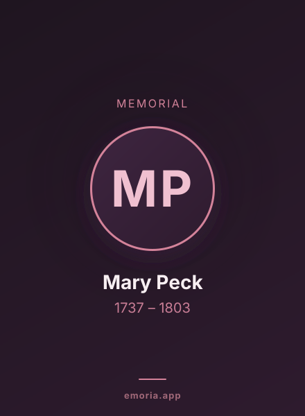 Memorial portrait of Mary Peck