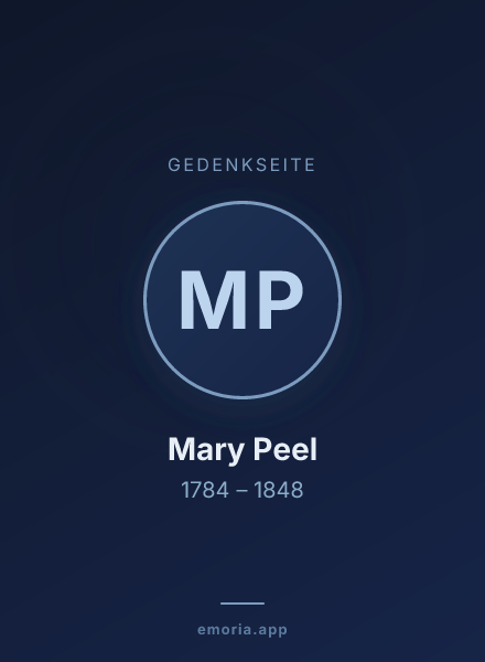 Gedenkportrait von Mary Peel