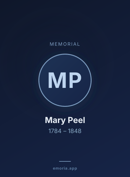 Memorial portrait of Mary Peel