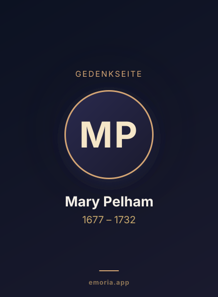 Gedenkportrait von Mary Pelham