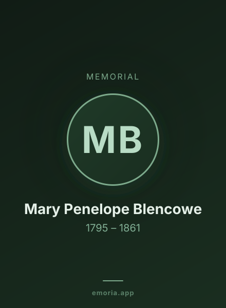 Memorial portrait of Mary Penelope Blencowe