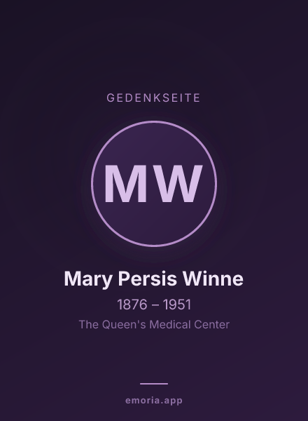 Gedenkportrait von Mary Persis Winne