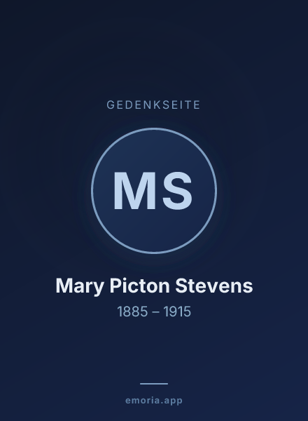 Gedenkportrait von Mary Picton Stevens