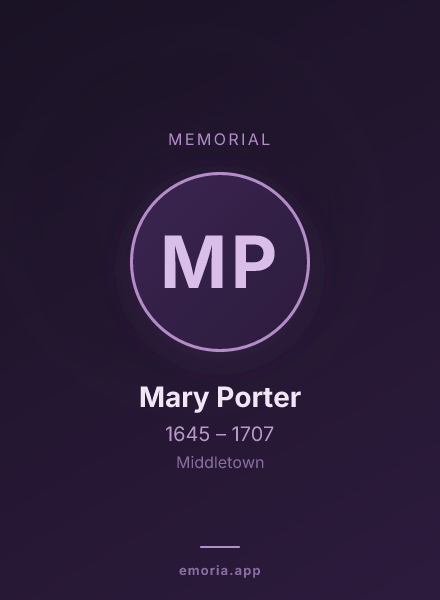 Memorial portrait of Mary Porter