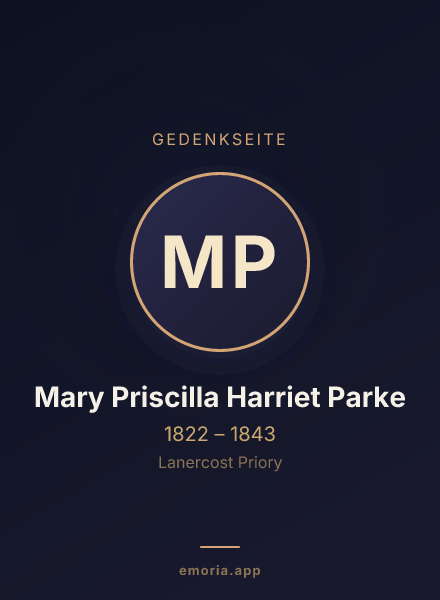Gedenkportrait von Mary Priscilla Harriet Parke