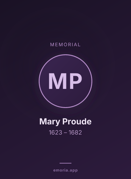 Memorial portrait of Mary Proude