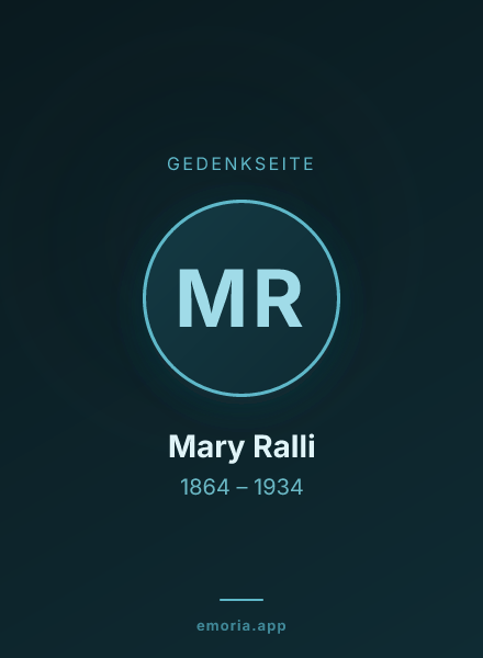 Gedenkportrait von Mary Ralli