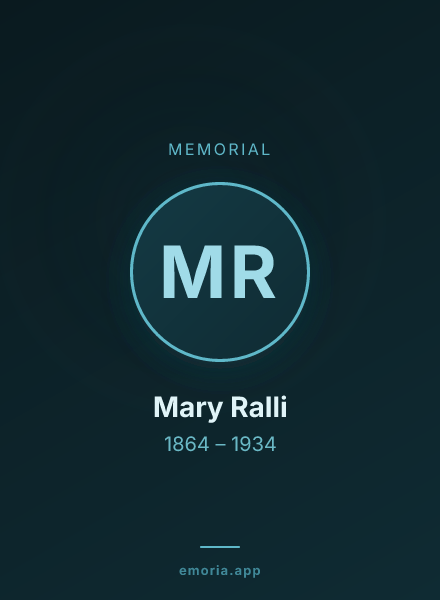 Memorial portrait of Mary Ralli