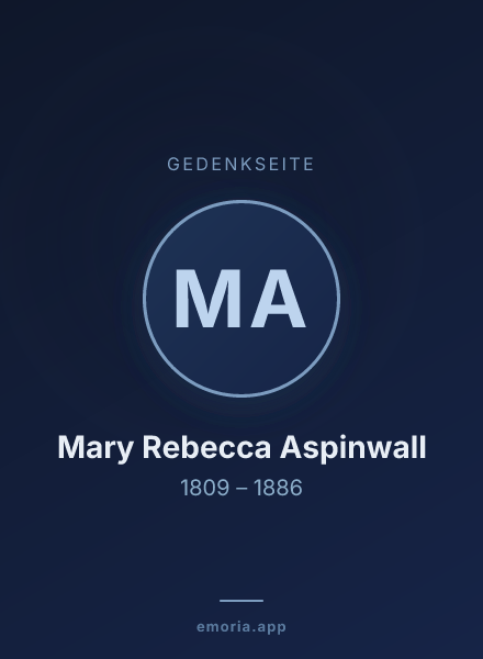 Gedenkportrait von Mary Rebecca Aspinwall