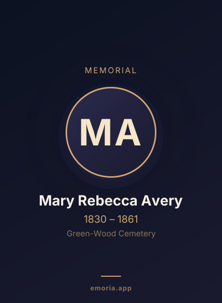 Memorial portrait of Mary Rebecca Avery