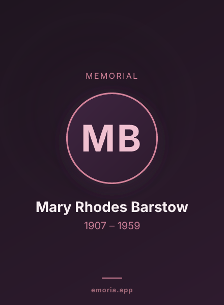 Memorial portrait of Mary Rhodes Barstow