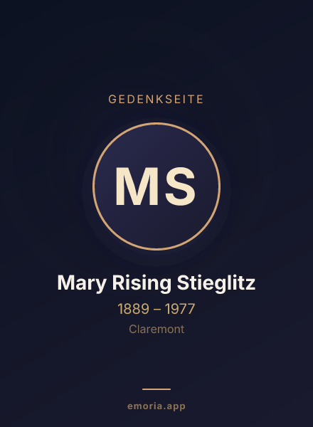 Gedenkportrait von Mary Rising Stieglitz
