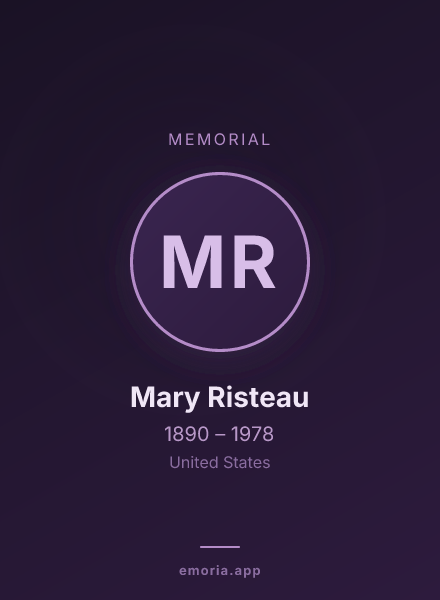 Memorial portrait of Mary Risteau