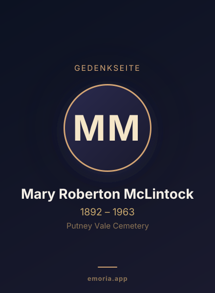 Gedenkportrait von Mary Roberton McLintock