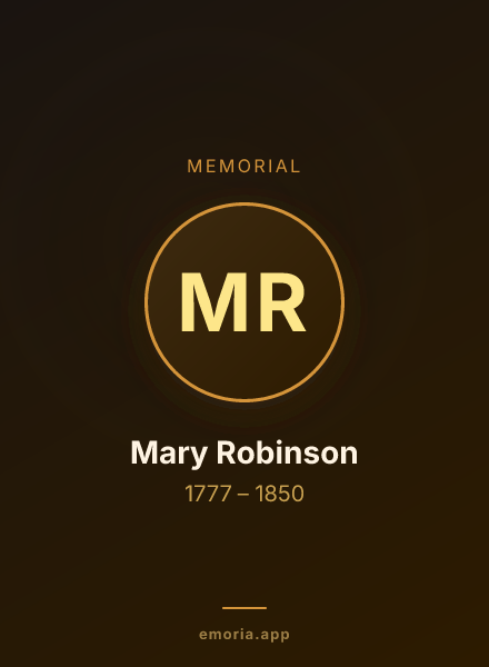 Memorial portrait of Mary Robinson