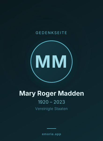 Gedenkportrait von Mary Roger Madden