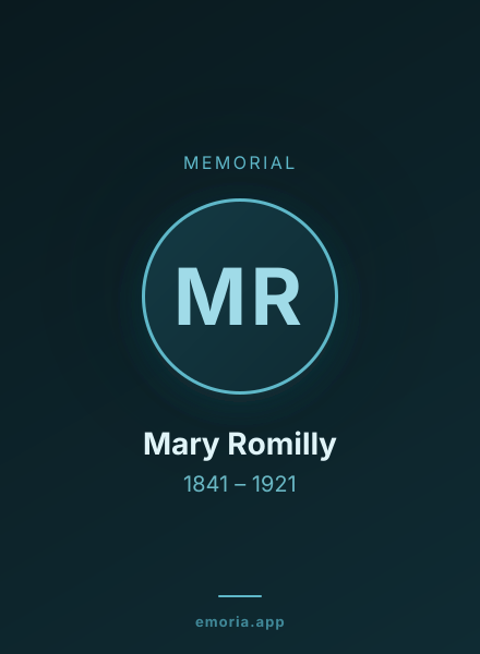 Memorial portrait of Mary Romilly