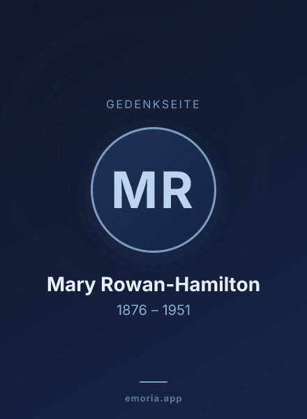 Gedenkportrait von Mary Rowan-Hamilton