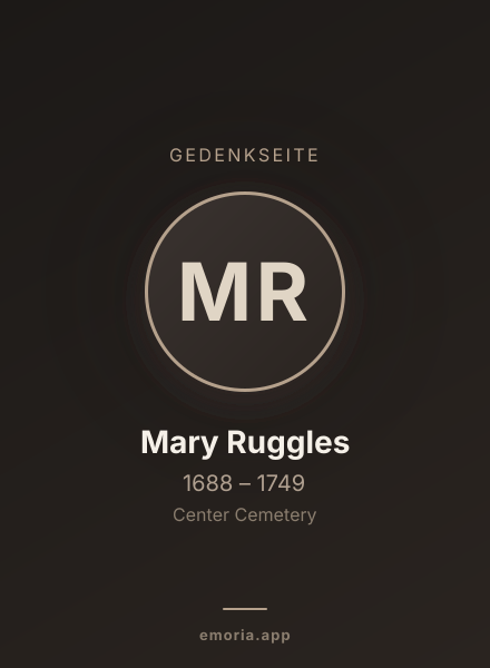 Gedenkportrait von Mary Ruggles
