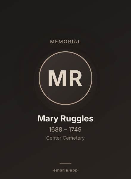 Memorial portrait of Mary Ruggles