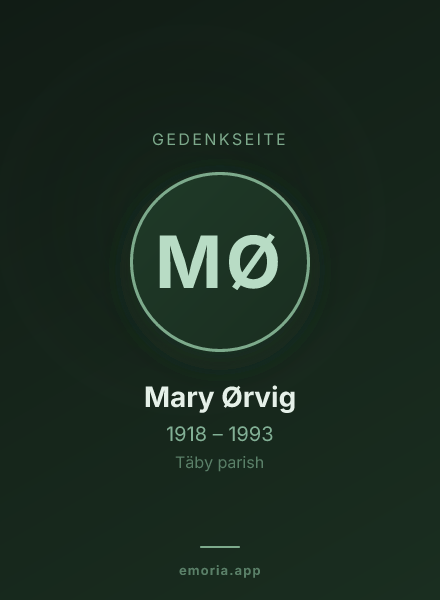 Gedenkportrait von Mary Ørvig