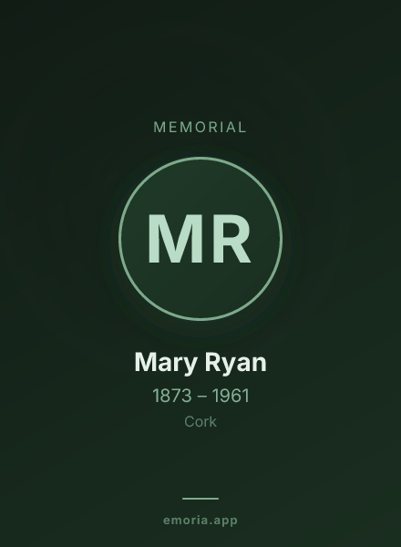 Memorial portrait of Mary Ryan