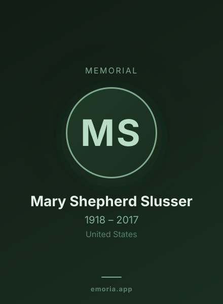 Memorial portrait of Mary Shepherd Slusser