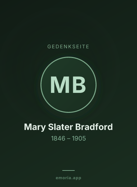 Gedenkportrait von Mary Slater Bradford
