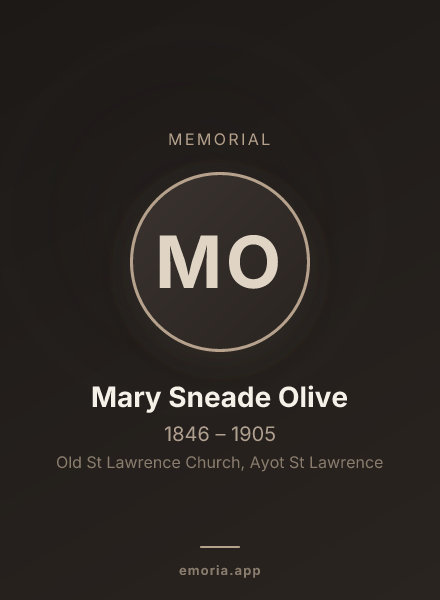 Memorial portrait of Mary Sneade Olive