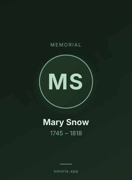 Memorial portrait of Mary Snow