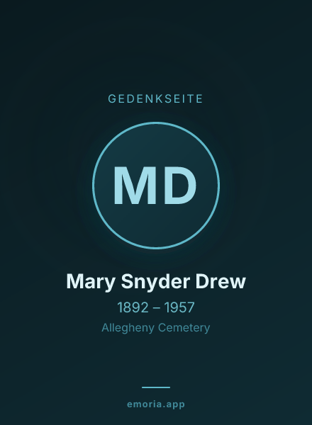 Gedenkportrait von Mary Snyder Drew