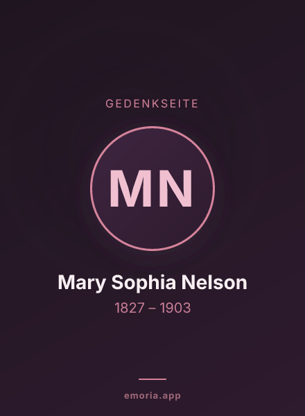 Gedenkportrait von Mary Sophia Nelson