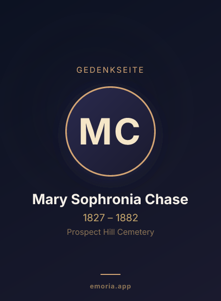 Gedenkportrait von Mary Sophronia Chase