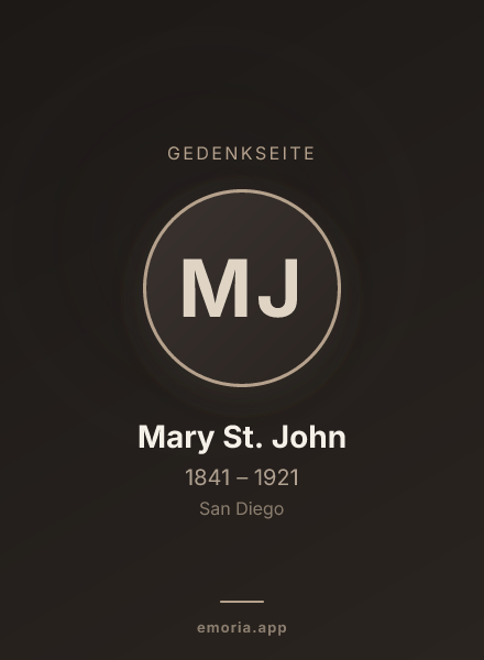 Gedenkportrait von Mary St. John