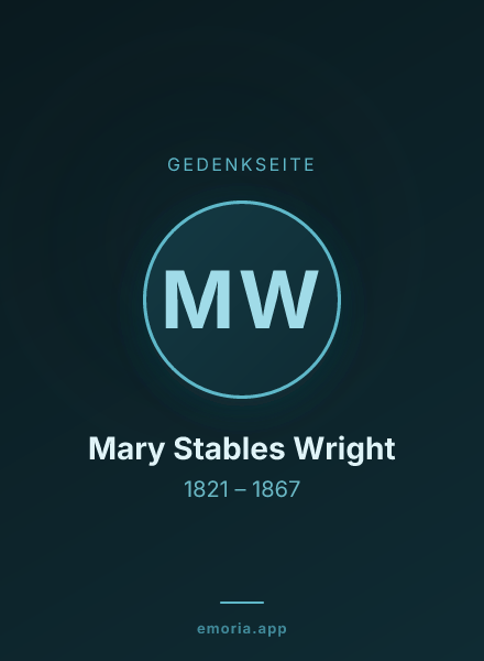 Gedenkportrait von Mary Stables Wright