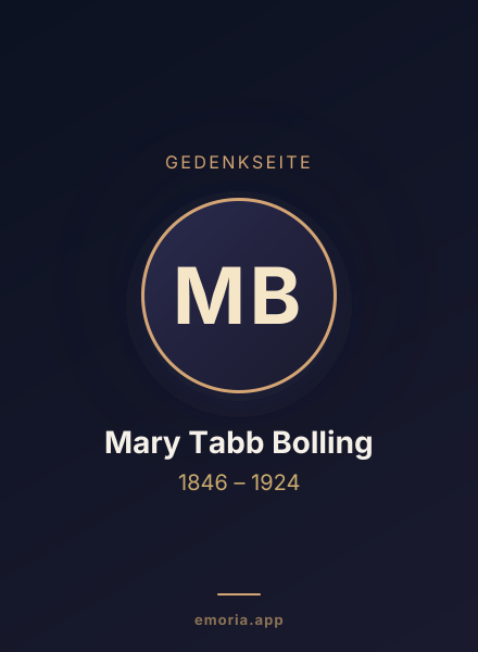 Gedenkportrait von Mary Tabb Bolling