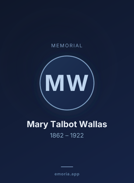 Memorial portrait of Mary Talbot Wallas