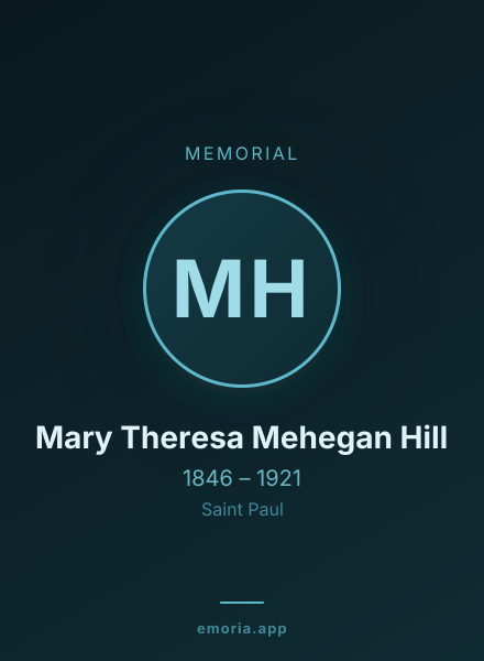 Memorial portrait of Mary Theresa Mehegan Hill