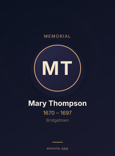Memorial portrait of Mary Thompson
