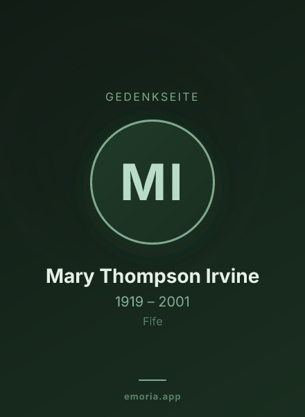 Gedenkportrait von Mary Thompson Irvine