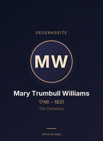 Gedenkportrait von Mary Trumbull Williams