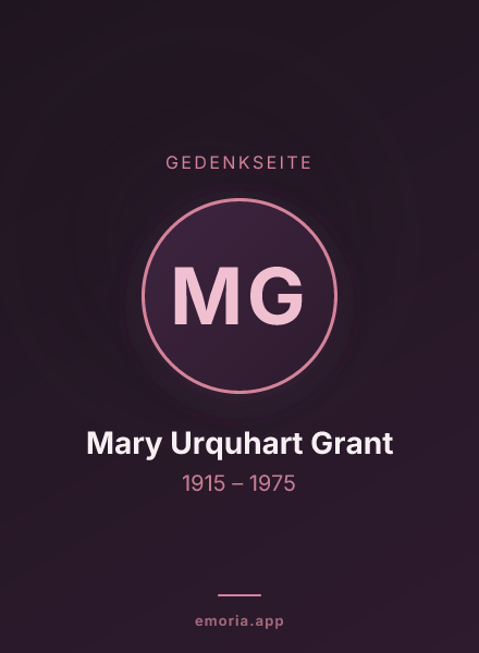 Gedenkportrait von Mary Urquhart Grant