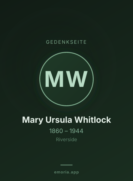 Gedenkportrait von Mary Ursula Whitlock