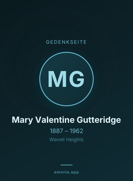 Gedenkportrait von Mary Valentine Gutteridge