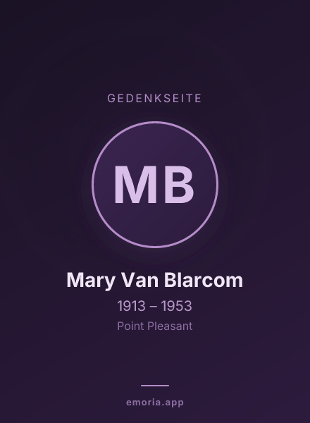 Gedenkportrait von Mary Van Blarcom