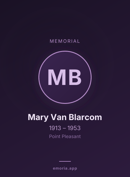 Memorial portrait of Mary Van Blarcom